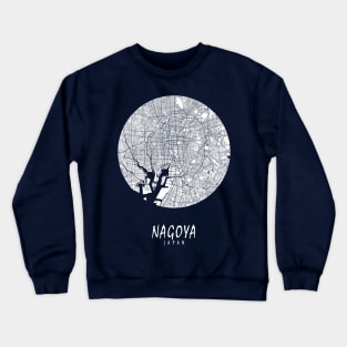 Nagoya, Japan City Map - Full Moon Crewneck Sweatshirt